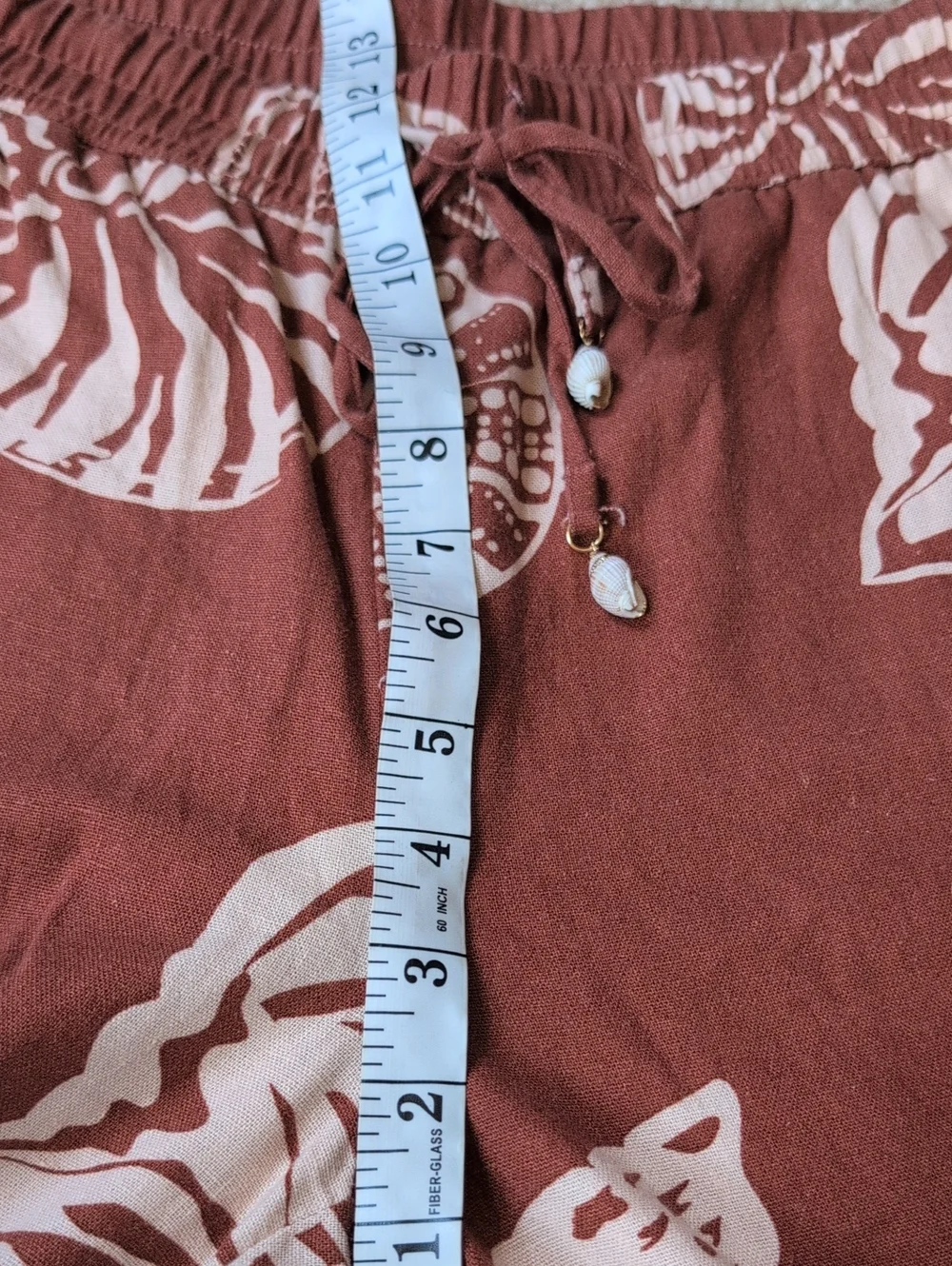 Rachel Zoe Rust and Cream Shell-Print Wide Leg Pants S - Picture 11 of 13